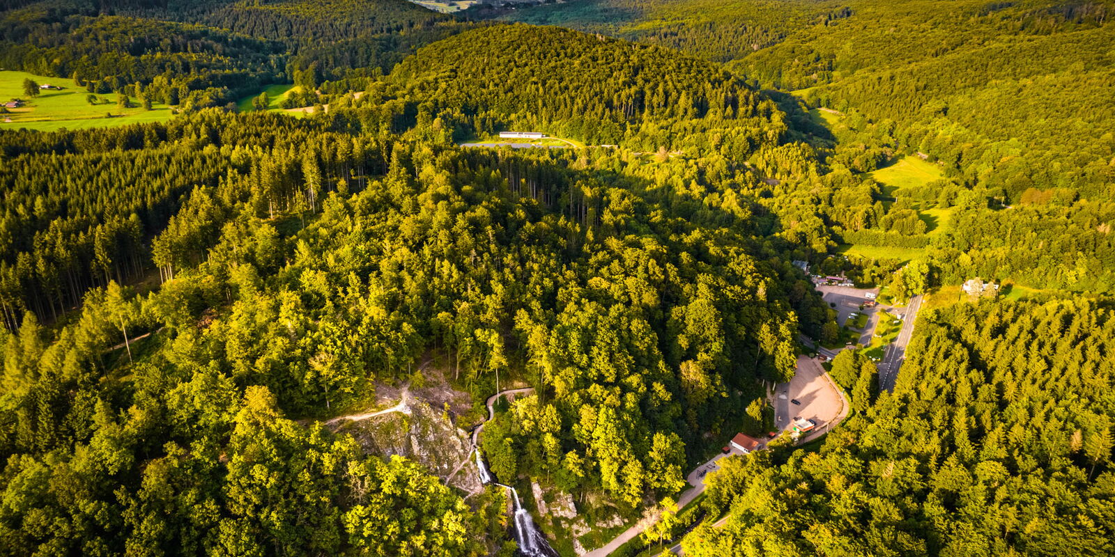 Trusetaler Wasserfall aus der Luft